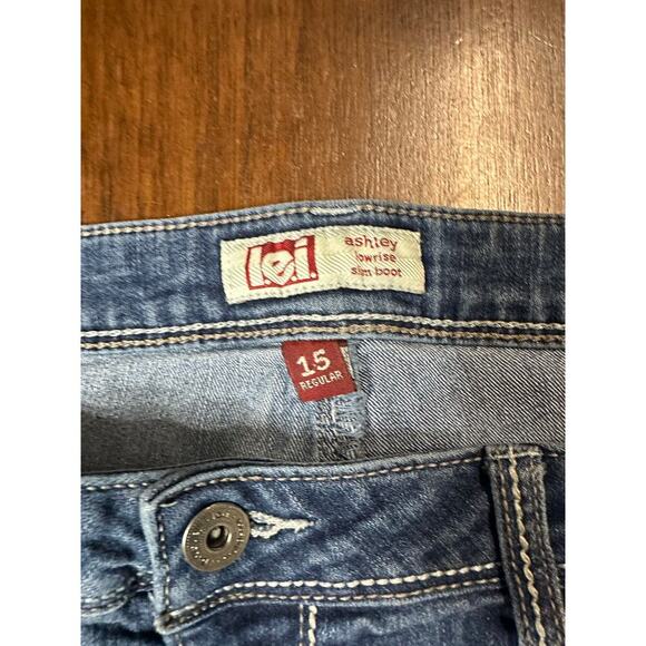 Lei Ashely Low Rise Slim Boot Cut Jeans Women 15 VTG Y2K 2000s Grunge Western - Picture 2 of 9